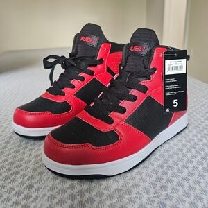 FUBU Kids' High-Top Baseline Basketball Sneakers - Red/Black Youth Size 5